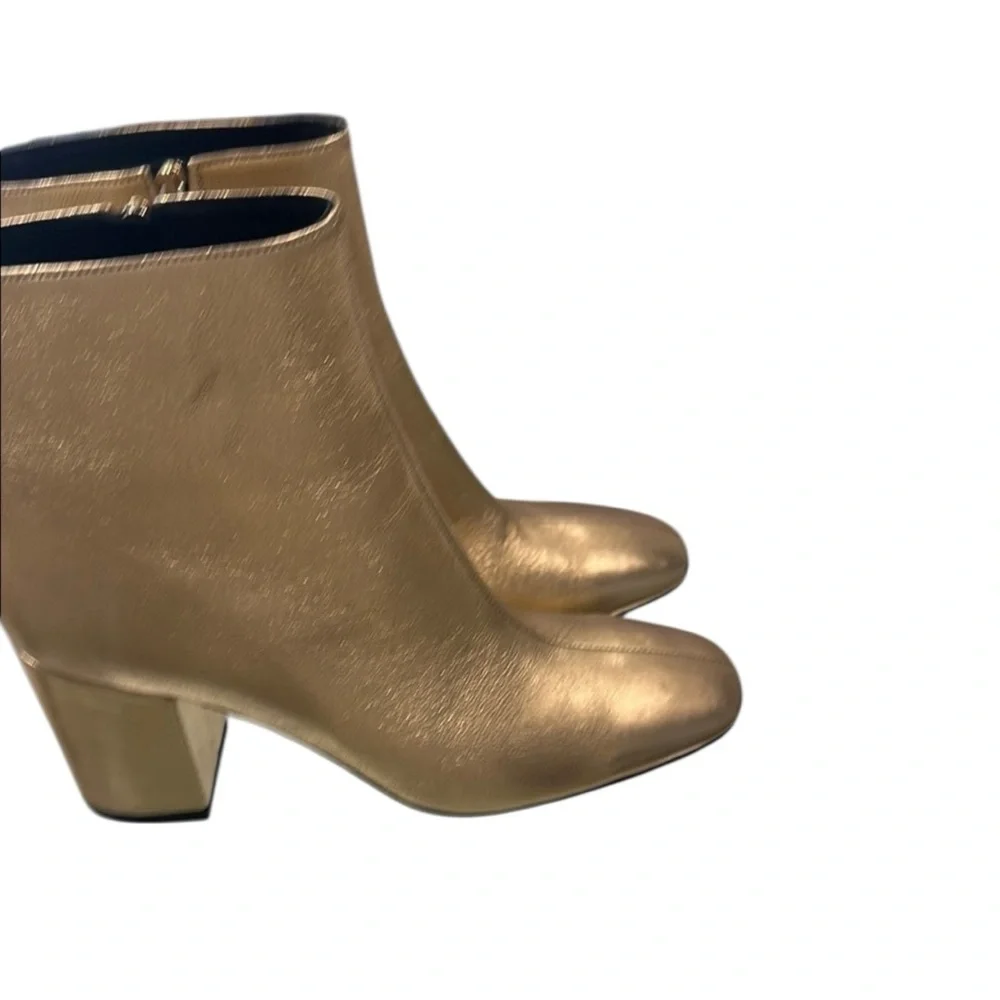 ANINE BING ICONIC LEATHER‎ Gold Ankle Boots